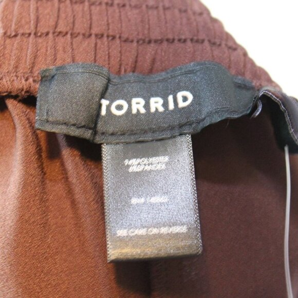 NWT Torrid Raisin Brown Crepe Self Tie Tapered Pant Plus Size 4 4X H13554 - Picture 8 of 11